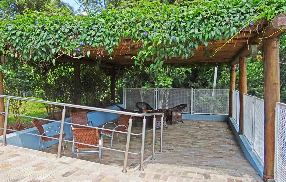 Pergolado com telhado verde